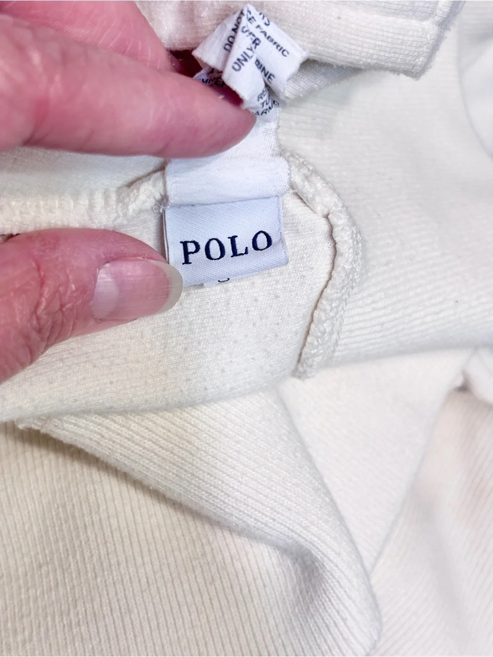 POLO RALPH LAUREN Cream Full Zip Performance Track Jacket Size Medium